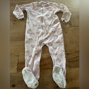 Pekkle lilac Rainbow Kids One Piece footies pyjama size 24 months